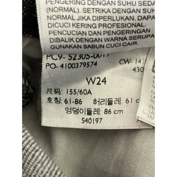 Levis Wedgie Skinny Jeans High Rise 24 Raw Hem Stretch Button Fly Black Gray $98 - Picture 9 of 12